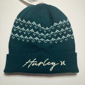 Hurley Dark Green Vail Knit Beanie Women's One Size NWT